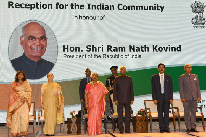 The President, Shri Ram Nath Kovind at the Indian Community Reception, in Manila, Philippines on October 20, 2019.