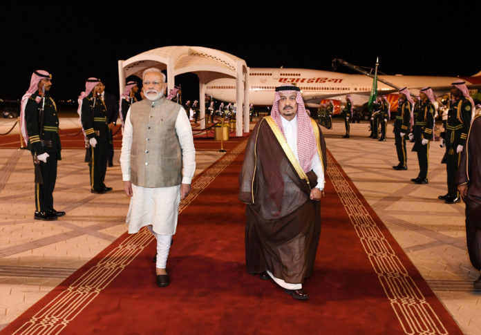 The Prime Minister, Shri Narendra Modi arrives at Riyadh, Saudi Arabia on October 29, 2019.