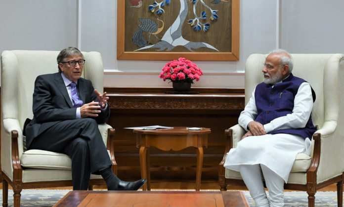 The Co-Chair of the Bill & Melinda Gates Foundation, Mr. Bill Gates calling on the Prime Minister, Shri Narendra Modi, in New Delhi on November 18, 2019.