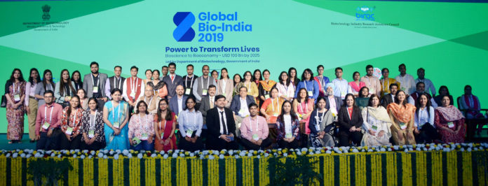 The Secretary, Department of Biotechnology, Dr. Renu Swarup at the Closing Ceremony of the Global Bio-India Summit, 2019, in New Delhi on November 23, 2019.