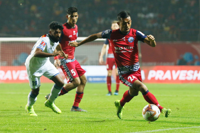 Isaac Vanmalsawma of Jamshedpur FC during match 35 of the Indian Super League ( ISL ) between Jamshedpur FC and Chennaiyin FC held at the JRD Tata Sports Complex, Jamshedpur, India on the 9th December 2019. Photo by: Saikat Das / SPORTZPICS for ISL