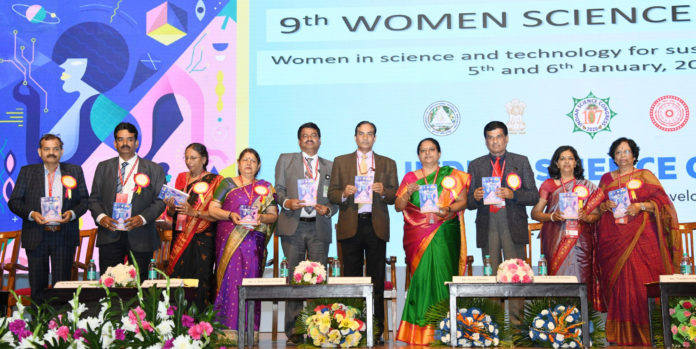 The Secretary (DARE) & Director General (ICAR), Dr. Trilochan Mohapatra releasing the publication at the 9th Women Science Congress, during the 107th Indian Science Congress, at University of Agricultural Sciences, in Bengaluru on January 05, 2020.