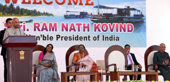 The President, Shri Ram Nath Kovind addressing at the foundation stone laying ceremony of a super specialty hospital Kavaratti, in Lakshadweep on January 07, 2020.