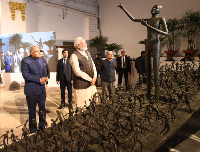 The Prime Minister, Shri Narendra Modi dedicates the four refurbished Heritage Buildings to the nation, in Kolkata on January 11, 2020. The Governor of West Bengal, Shri Jagdeep Dhankhar is also seen.