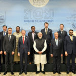 The Prime Minister, Shri Narendra Modi with the Ministerial delegation from various countries, on the sidelines of the Raisina Dialogue 2020, in New Delhi on January 15, 2020.