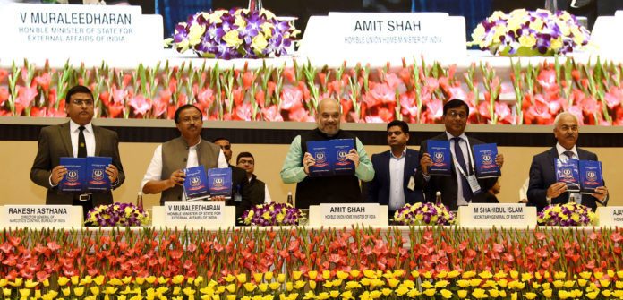 The Union Home Minister, Shri Amit Shah releasing the administrative and operational manuals of Narcotics Control Bureau (NCB), at the inauguration of the two-day BIMSTEC (Bay of Bengal Initiative for Multi-Sectoral Technical and Economic Cooperation) Conference on Combating Drug Trafficking, in New Delhi on February 13, 2020. The Minister of State for External Affairs and Parliamentary Affairs, Shri V. Muraleedharan, the Union Home Secretary, Shri Ajay Kumar Bhalla and other dignitaries are also seen.