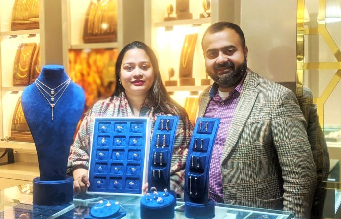 Mr. Suvankar Sen, Executive Director, Senco Gold & Diamonds with Ms Joita Sen, Head of Jewellery Design, Senco Gold & Diamonds at Everlite store in Acropolis Mall, Kolkata.