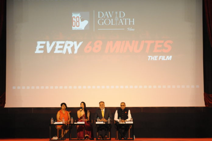 Anindita Sarbadhicari, Richa Sharma, Lal Bhatia, Imran Zaki during the Screening & Press Conference of the short film Every 68 Minutes held at JW Marriott, Kolkata.   
