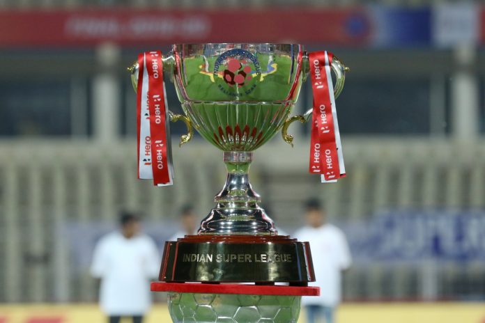 ISL Trophy during the final of the Indian Super League ( ISL ) between ATK FC and Chennaiyin FC held at the Jawaharlal Nehru Stadium, Goa, India on the 14th March 2020. Photo by: Faheem Hussain / SPORTZPICS for ISL