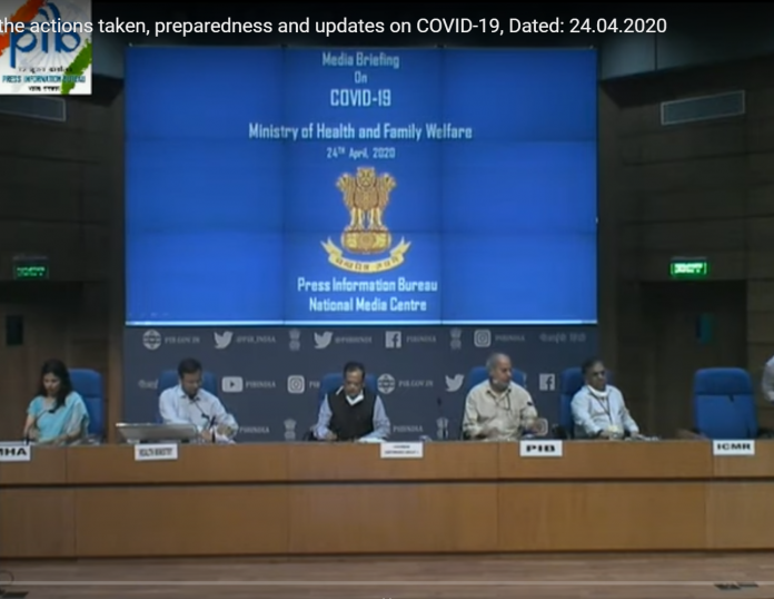 Press Briefing on the actions taken preparedness and updates on COVID-19 Dated - 24.04.2020