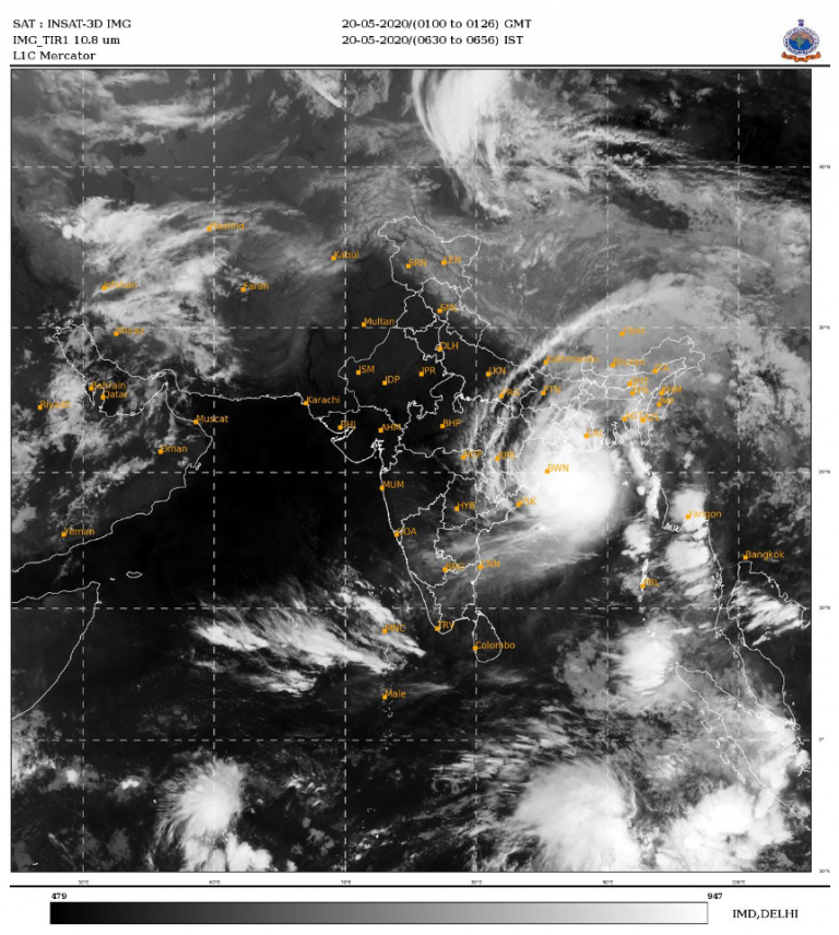Amphan Super Cyclone Location 115 20 May 2020