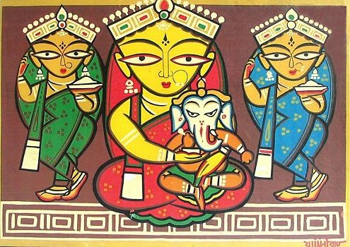 Goddess Durga By Artist Legend Jamini Roy