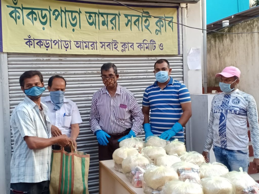 Relief distribution by Kankra Para Amra Sabai Club