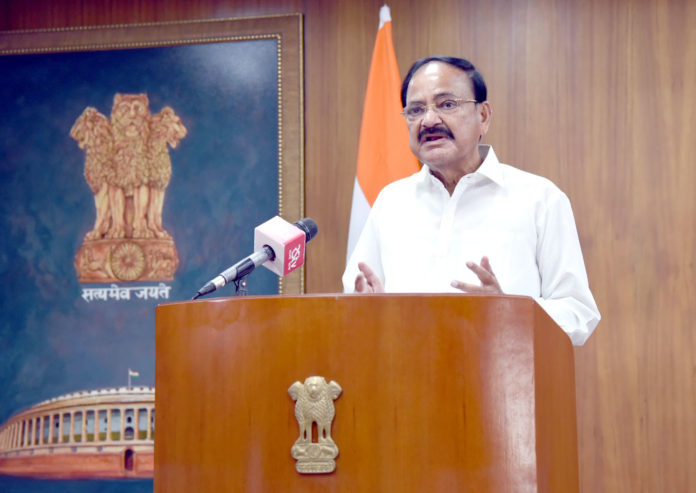 The Vice President, Shri M. Venkaiah Naidu addressing the gathering through video conferencing after releasing the indigenous social media super app  Elyments, in New Delhi on July 05, 2020.