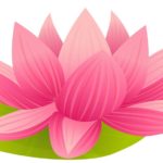 Pink Lotus Icon in Cartoon Style