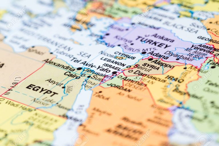 Israel on a map