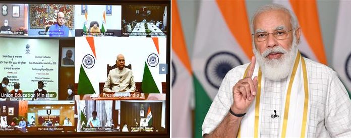 The Prime Minister, Shri Narendra Modi addressing the inaugural session of the Governors’ Conference on National Education Policy, through video conferencing, in New Delhi on September 07, 2020.