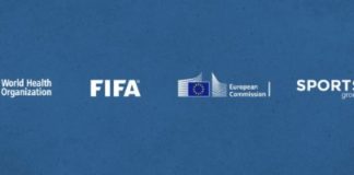 Logo WHO, FIFA,EU Commission, Sports Group