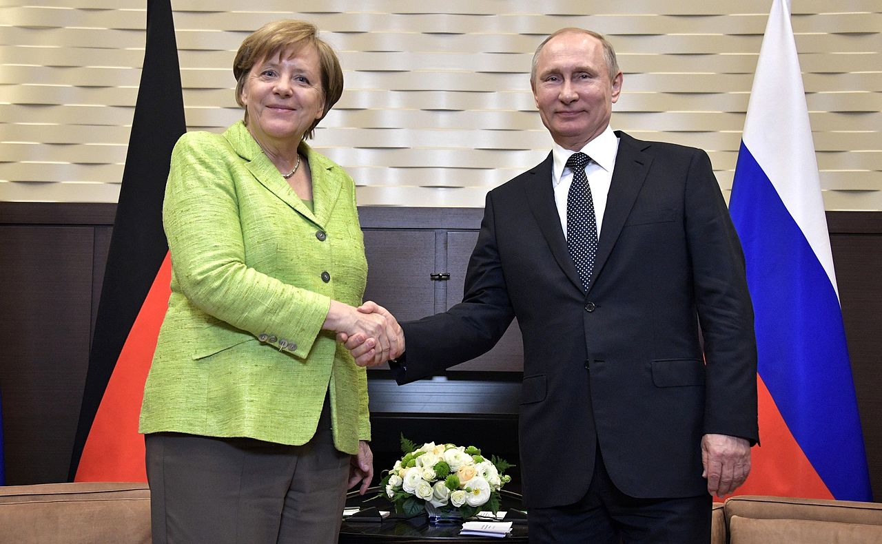Russian President Vladimir Putin and Federal Chancellor of the Federal Republic of Germany Angela Merkel