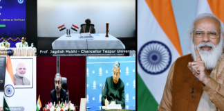 আসামের তেজপুর বিশ্ববিদ্যালয়ের অষ্টাদশ সমাবর্তনে প্রধানমন্ত্রী ভাষণ দিয়েছেন The Prime Minister, Shri Narendra Modi addressing the 18th Convocation of Tezpur University, Assam, through video conferencing, in New Delhi on January 22, 2021.