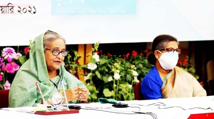 Sheikh Hasina in a meeting