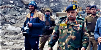 DGBRO Visits Joshimath to take Stock of Damages Due to GLOF The DG, BRO, Lt. Gen. Rajeev Chaudhry visits Joshimath to take stock of damages due to Glacial lake outburst flood (GLOF), in Chamoli district, Uttarakhand on February 13, 2021.