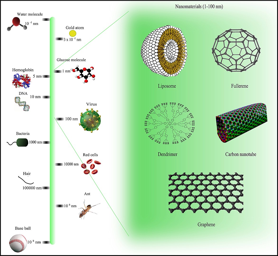Comparison of Nanomaterials Sizes