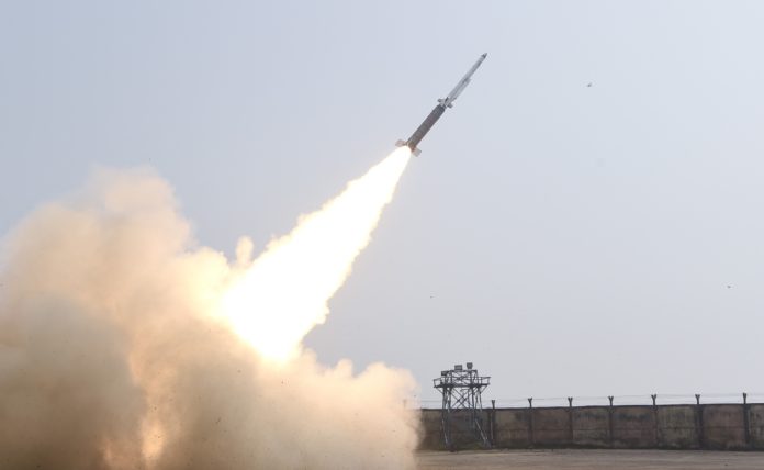 Defence Research and Development Organisation (DRDO) conducts successful flight test of Solid Fuel Ducted Ramjet (SFDR) technology from Integrated Test Range, Chandipur off the coast of Odisha on March 05, 2021.