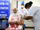The Prime Minister, Shri Narendra Modi took his first dose of the COVID-19 vaccine, at AIIMS, New Delhi on March 01, 2021.
