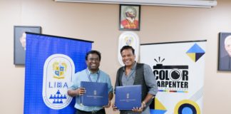 Loyola Institute of Business Administration (LIBA) Signs MoU with M/s Color Carpenter for Programmes on Media Management Rev. Fr. Joe Arun, SJ, Director – LIBA and by Mr. John Vijay, Managing Director, Ms Color Carpenter.