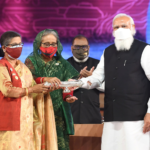 The Prime Minister, Shri Narendra Modi at the National Day programme of Bangladesh, in Dhaka, Bangladesh on March 26, 2021. The Prime Minister of Bangladesh, Ms. Sheikh Hasina is also seen.