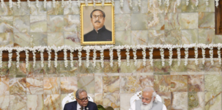 Joint Statement issued on the occasion of the visit of Prime Minister of India to Bangladesh The Prime Minister, Shri Narendra Modi calls on the President of Bangladesh, Md. Abdul Hamid, in Dhaka, Bangladesh on March 27, 2021.