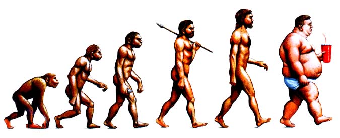 The evolution of fat man Photo by Wiki