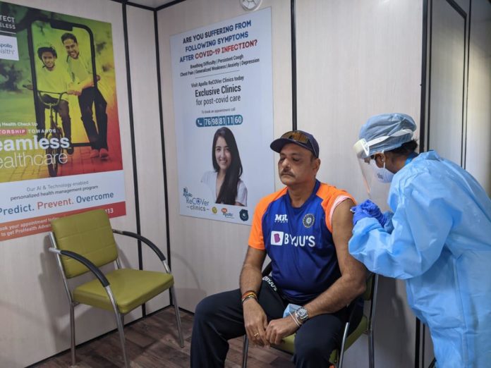 Indian cricket team coach Ravi Shastri got the first shot of COVID-19 vaccine