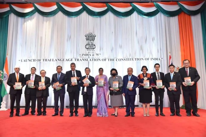 India@75 celebrations were launched in Bangkok - the release of Thai translation of Constitution of India by H.E. Khun Chuan Leekpai