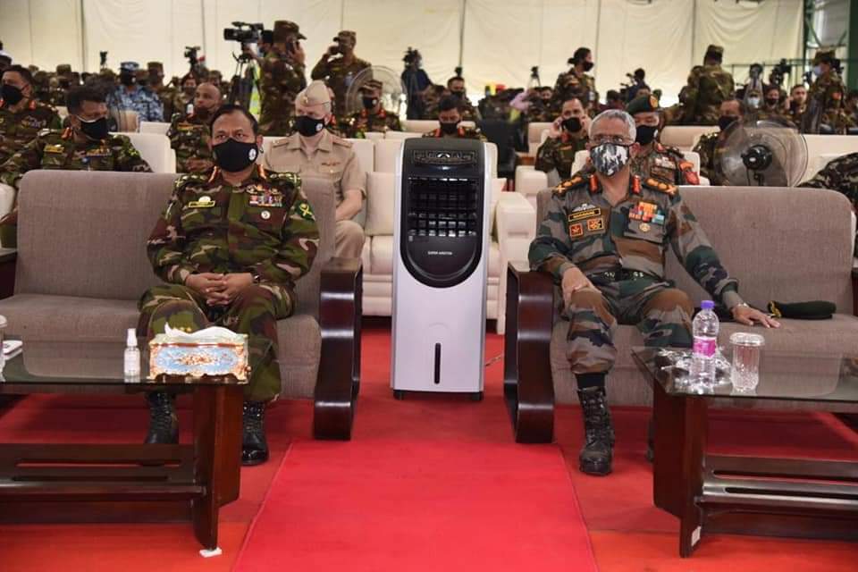 General M.M. Naravane, Indian Army Chief and General Aziz Ahmed, Bangladesh Army Chief had meeting at Bangabandhu Senanibash