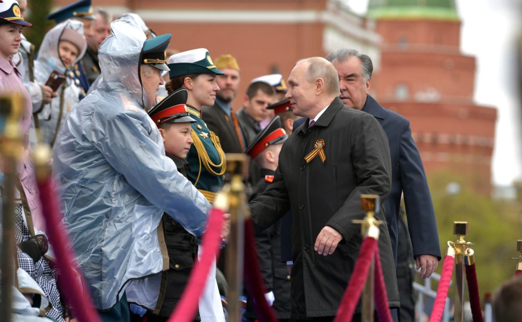 Before the military parade to mark the 76th anniversary of Victory in the Great Patriotic War.