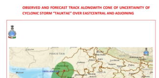 Cyclonic Storm ” Tauktae ” very likely to intensify further into a Severe Cyclonic Storm during next 6 hours and into a Very Severe Cyclonic Storm during the subsequent 12 hours Cyclonic Storm - Tauktae