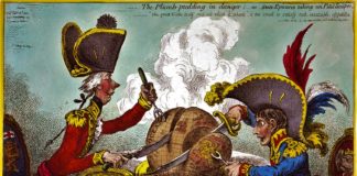 টেনিদার রাজনৈতিক ক্লাস ও আজকের নেতা প্যালারাম James Gillray’s The Plumb-pudding in Danger (1805). The world being carved up into spheres of influence between Pitt and Napoleon. According to Martin Rowson, it is "probably the most famous political cartoon of all time—it has been stolen over and over and over again by cartoonists ever since."
