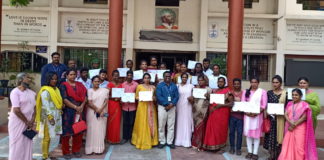 LIBA awards certificates to 30 transgender students for completing a skill course Rev. Fr. Joe Arun, SJ, Director – LIBA with the transgender students