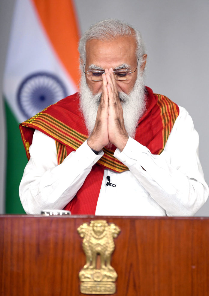 The Prime Minister, Shri Narendra Modi at the virtual Vesak Global Celebrations on Buddha Purnima, in New Delhi on May 26, 2021.