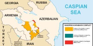 The United States is concerned about the detention of several Armenian soldiers by Azerbaijani forces Transcaucasia Map By Wikipedia