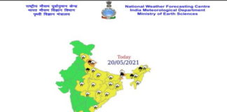 Thunderstorm with lightning & gusty wind (speed reaching 30-40 kmph) Weather The Forecast 20 May 2021