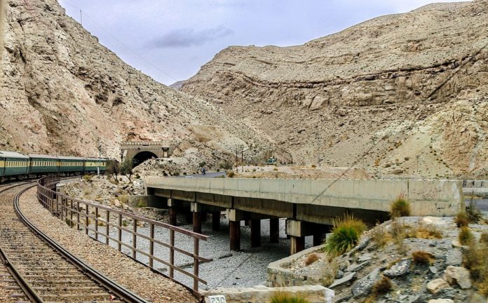 train is entering in tunnel at Bolan Balochistan.