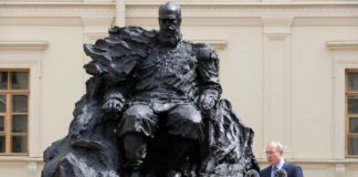 President Putin attended the unveiling of a monument to Emperor Alexander III At the unveiling ceremony for a monument to Alexander III at Gatchina Palace