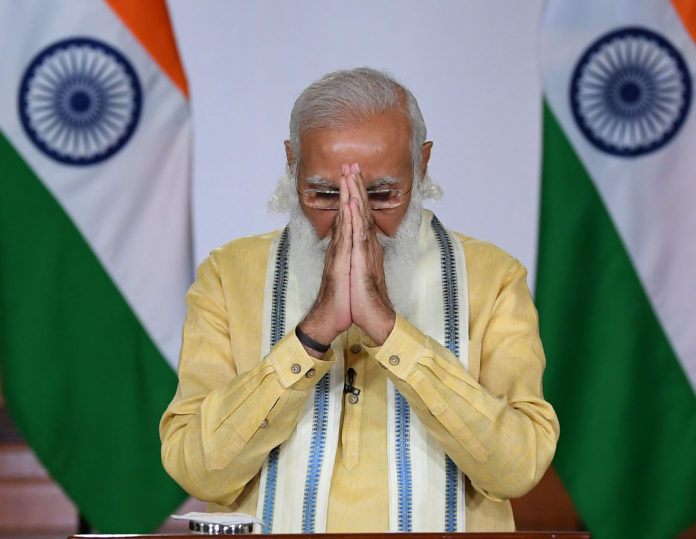 The Prime Minister, Shri Narendra Modi addressing the Nation, in New Delhi on June 07, 2021.