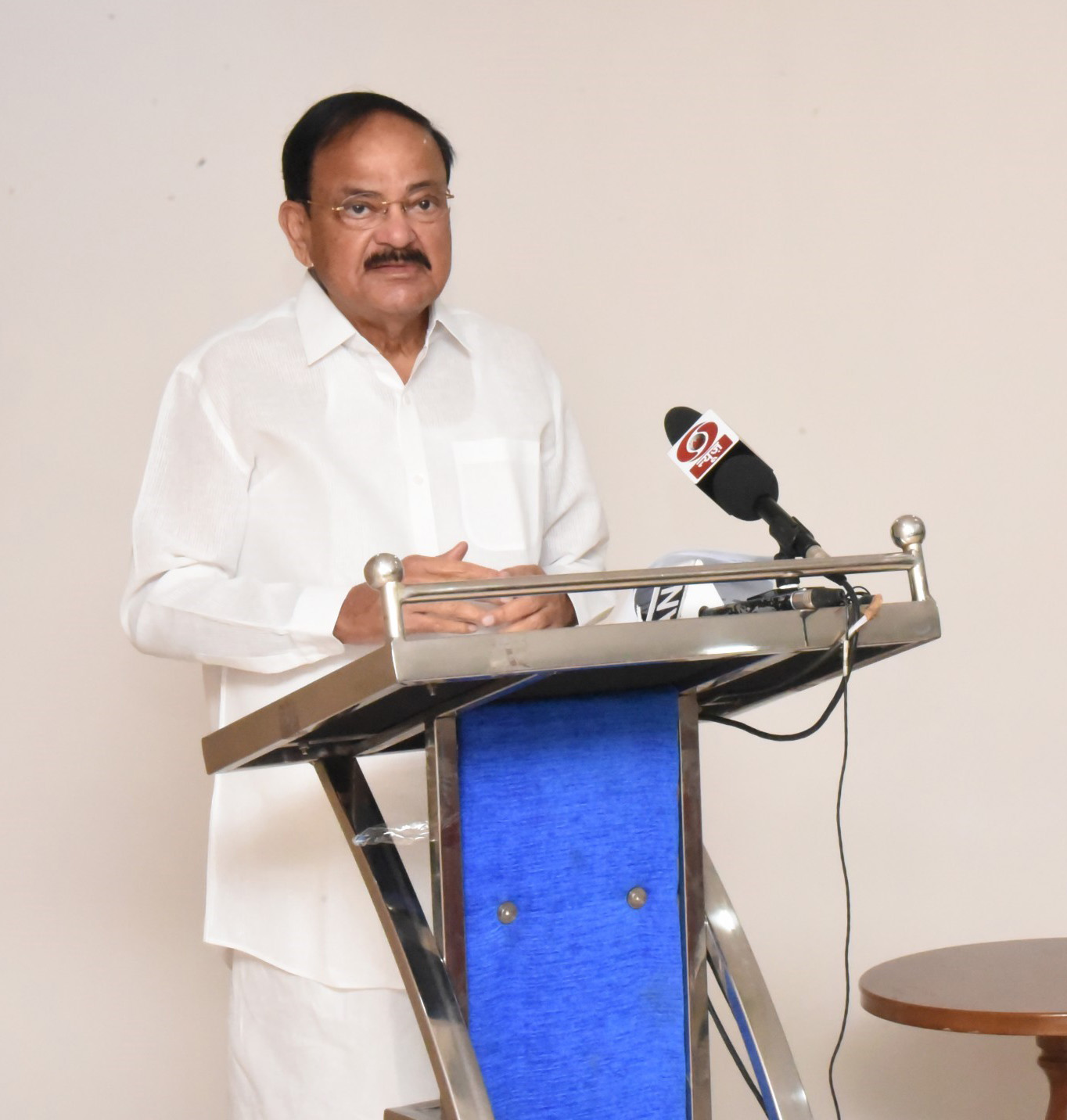 The Vice President, Shri M. Venkaiah Naidu virtually attending the 6th anniversary celebrations of Rashtretara Telugu Samakhya, in Visakhapatnam on June 27, 2021.