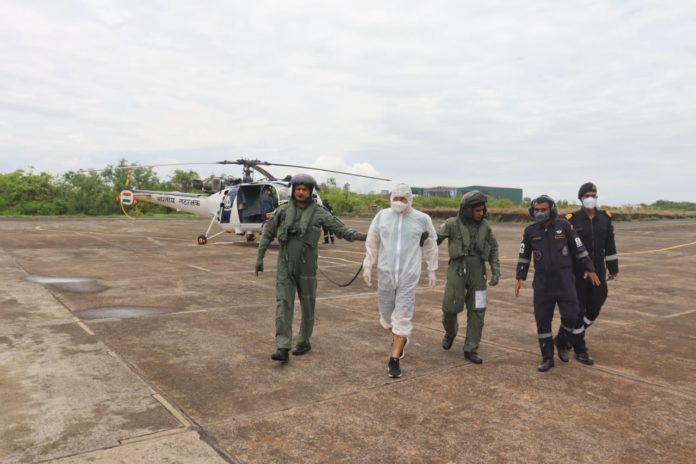 Indian Coast Guard successfully conducts swift medical evacuation off Goa Indian Coast Guard successfully conducts swift medical evacuation off Goa