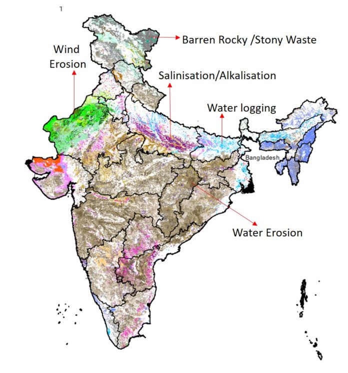 Land Degradation Maps by ISRO