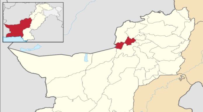 Map of Balochistan with Quetta District highlighted